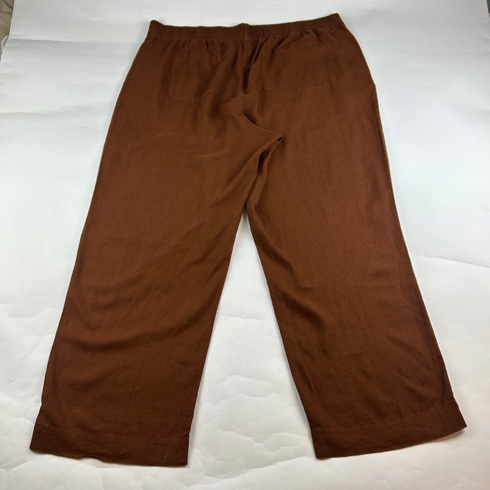 TALL Old Navy Precious Earth Brown Linen Blend Wide Leg Lounge Pant XXLT - Picture 6 of 7